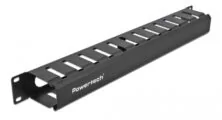 POWERTECH cable management NETW-0047 για rack 19"/1U, μεταλλικό, μαύρο