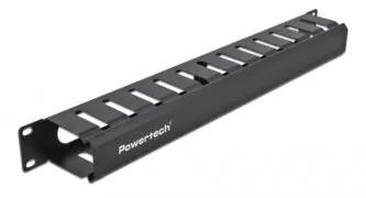 POWERTECH cable management NETW-0047 για rack 19"/1U, μεταλλικό, μαύρο 1