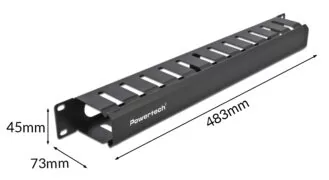 POWERTECH cable management NETW-0047 για rack 19"/1U, μεταλλικό, μαύρο 5
