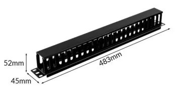 POWERTECH cable management NETW-0048 για rack 19"/1U, πλαστικό, μαύρο 5