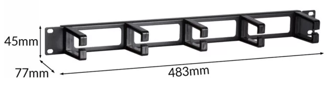 POWERTECH cable management NETW-0049 για rack 19"/1U, 5x γάντζοι, μαύρο 2