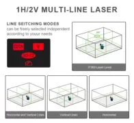 NOYAFA γραμμικό αλφάδι laser NF-112G, με πράσινη δέσμη 12 ακτίνων 3D 12