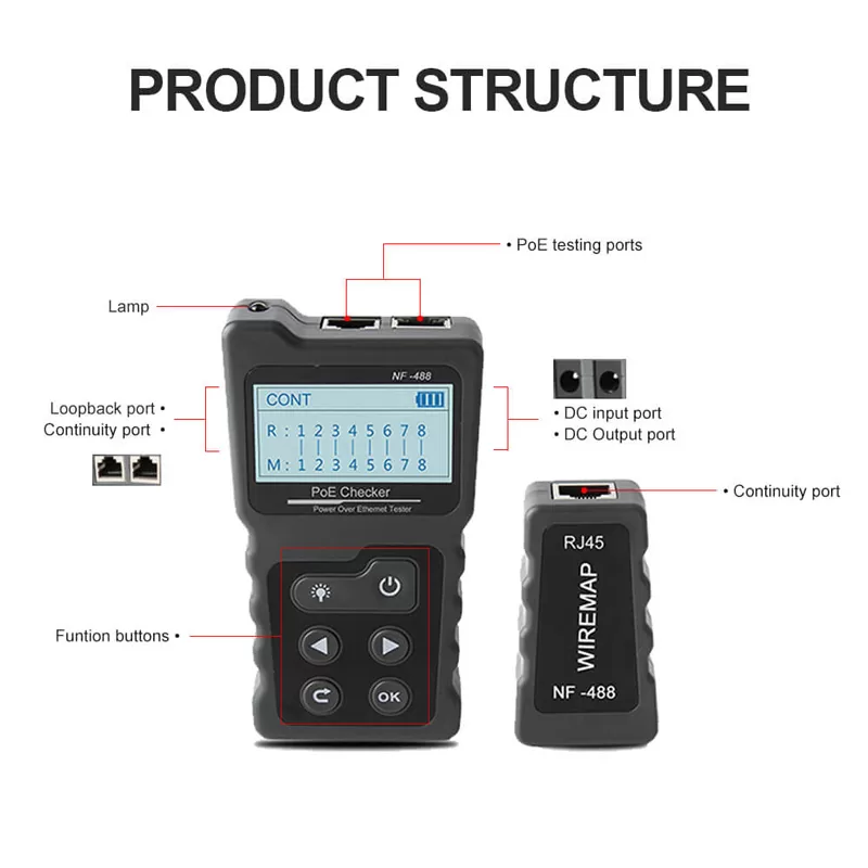 NOYAFA tester καλωδίων δικτύου NF-488 για RJ45 PoE 6 NOYAFA tester καλωδίων δικτύου NF-488 για RJ45 PoE - Image 4