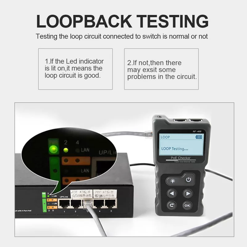 NOYAFA tester καλωδίων δικτύου NF-488 για RJ45 PoE 10 NOYAFA tester καλωδίων δικτύου NF-488 για RJ45 PoE - Image 8