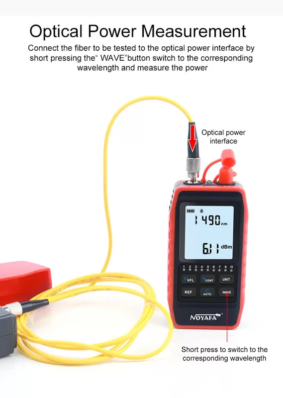 NOYAFA tester καλωδίων οπτικής ίνας NF-908L, 850-1625nm, -60~8dBm 9 NOYAFA tester καλωδίων οπτικής ίνας NF-908L, 850-1625nm, -60~8dBm - Image 7