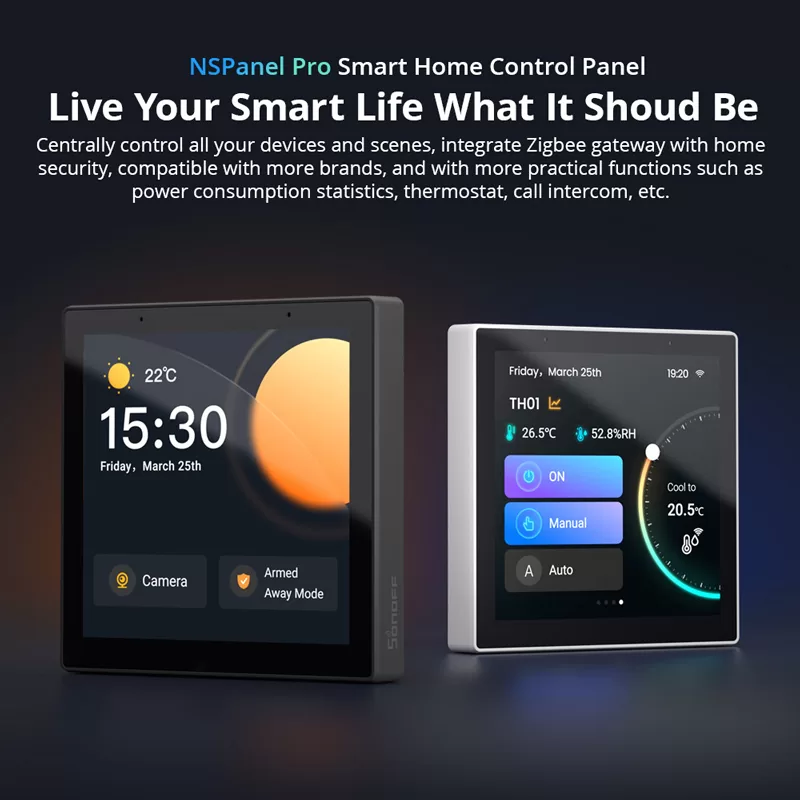 SONOFF smart panel ελέγχου NSPanel Pro, οθόνη αφής, Wi-Fi, Zigbee, λευκό 4 SONOFF smart panel ελέγχου NSPanel Pro, οθόνη αφής, Wi-Fi, Zigbee, λευκό - Image 2