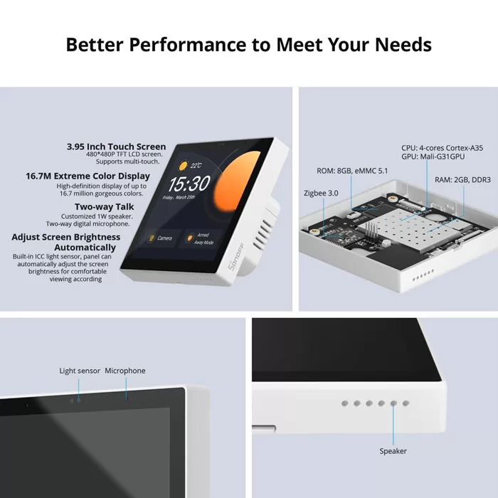 SONOFF smart panel ελέγχου NSPanel Pro, οθόνη αφής, Wi-Fi, Zigbee, λευκό 9 SONOFF smart panel ελέγχου NSPanel Pro, οθόνη αφής, Wi-Fi, Zigbee, λευκό - Image 7