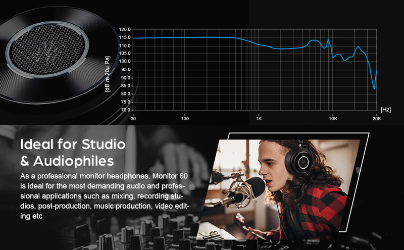 ONEODIO headset Monitor 60, 6.35mm & 3.5mm σύνδεση, Hi-Res, 50mm, μαύρο 5 ONEODIO headset Monitor 60, 6.35mm & 3.5mm σύνδεση, Hi-Res, 50mm, μαύρο - Image 3