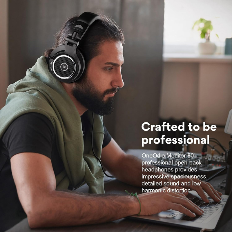 ONEODIO headset Monitor 80, 6.35mm & 3.5mm σύνδεση, Hi-Res, 40mm, μαύρο 4 ONEODIO headset Monitor 80, 6.35mm & 3.5mm σύνδεση, Hi-Res, 40mm, μαύρο - Image 2