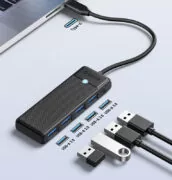 ORICO USB hub PAPW4A-C3, 4x θυρών, 5Gbps, USB-C σύνδεση, μαύρο 2