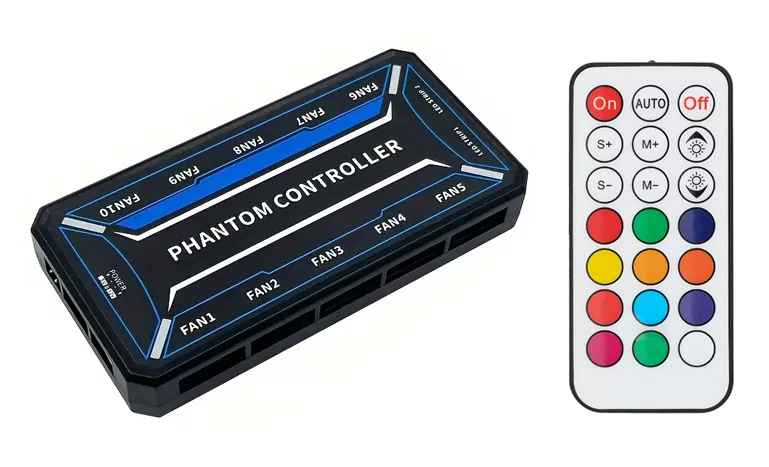 POWERTECH RGB fan controller PCF01-5C με ασύρματο χειριστήριο, 10 connectors 3 POWERTECH RGB fan controller PCF01-5C με ασύρματο χειριστήριο, 10 connectors