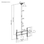 BRATECK βάση τηλεόρασης οροφής PLB-CE1568XL, 50-100", έως 80kg, heavy duty 10