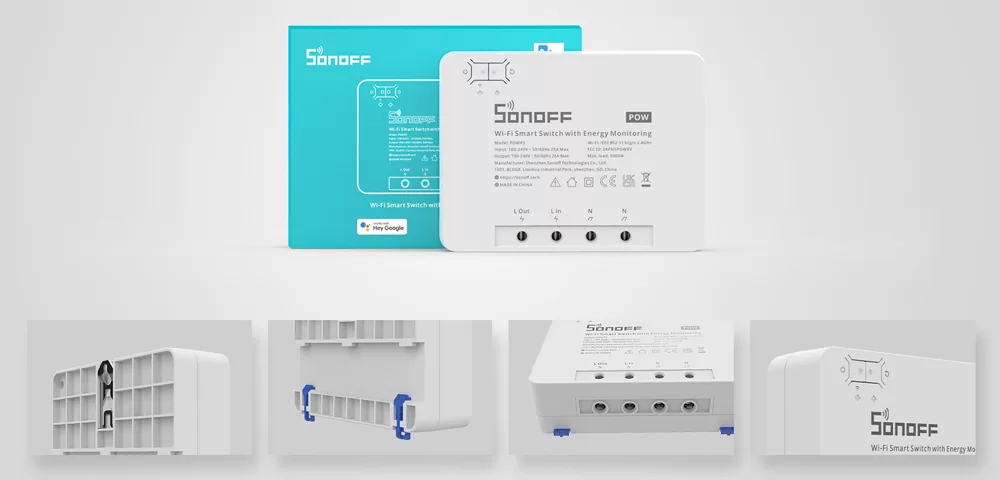 SONOFF smart διακόπτης παρακολούθησης ισχύος POWR3, WiFi, 25A, λευκός 5 SONOFF smart διακόπτης παρακολούθησης ισχύος POWR3, WiFi, 25A, λευκός - Image 3