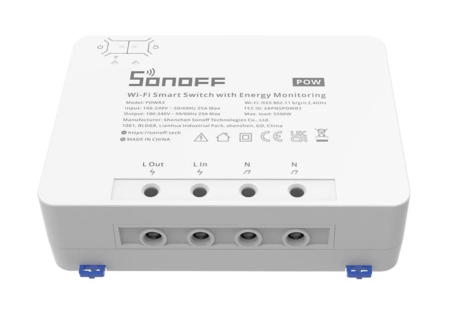 SONOFF smart διακόπτης παρακολούθησης ισχύος POWR3, WiFi, 25A, λευκός 3 SONOFF smart διακόπτης παρακολούθησης ισχύος POWR3, WiFi, 25A, λευκός