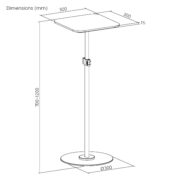 BRATECK βάση projector δαπέδου PRB-23P, έως 6kg 3