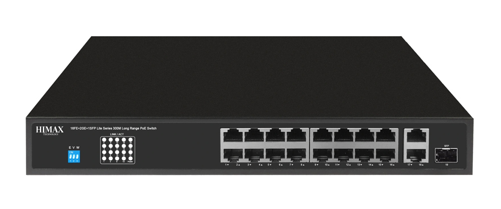 HIMAX PoE switch PS11602FE-L, 16x Ethernet PoE/2x Ethernet/2x SFP θύρες, έως 1000Mbps 3 HIMAX PoE switch PS11602FE-L, 16x Ethernet PoE/2x Ethernet/2x SFP θύρες, έως 1000Mbps