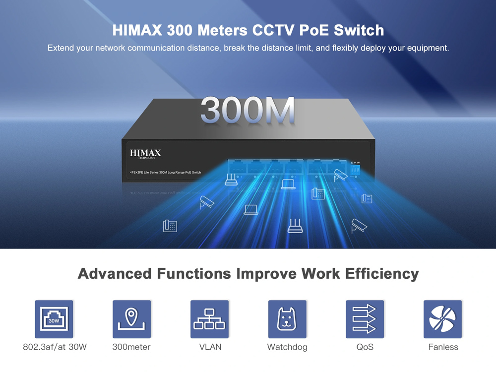 HIMAX PoE switch PS1402E-L, 4x Ethernet PoE & 2x Ethernet θύρες, έως 100Mbps 7 HIMAX PoE switch PS1402E-L, 4x Ethernet PoE & 2x Ethernet θύρες, έως 100Mbps - Image 5