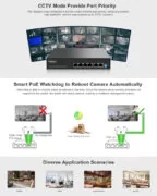 HIMAX PoE switch PS1402E-L, 4x Ethernet PoE & 2x Ethernet θύρες, έως 100Mbps 8
