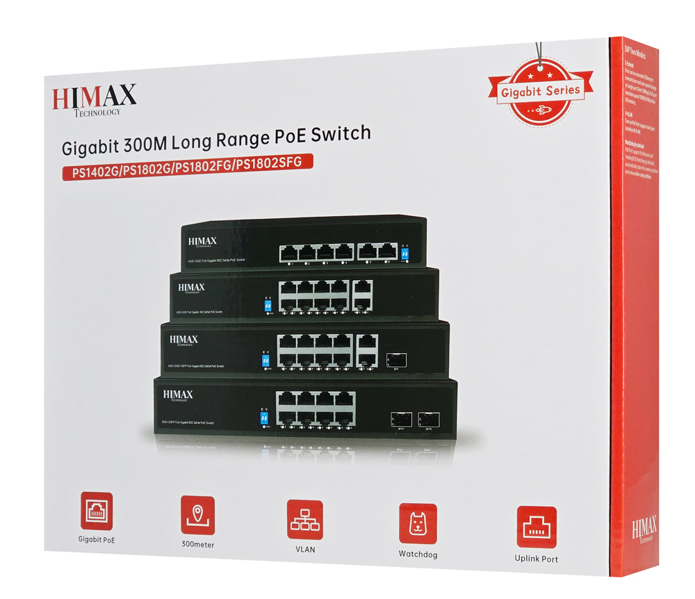 HIMAX PoE switch PS1802G, 8x Ethernet PoE & 2x Ethernet θύρες, έως 1000Mbps 5 HIMAX PoE switch PS1802G, 8x Ethernet PoE & 2x Ethernet θύρες, έως 1000Mbps - Image 3