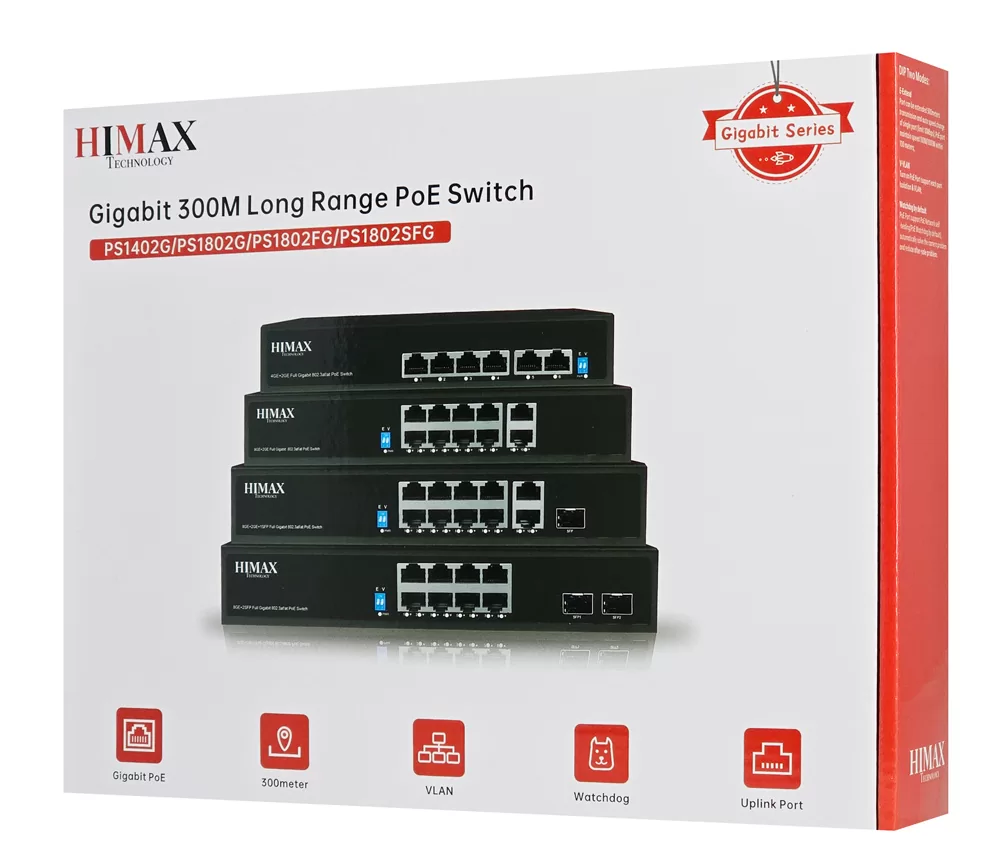 HIMAX PoE switch PS1802G, 8x Ethernet PoE & 2x Ethernet θύρες, έως 1000Mbps 5 HIMAX PoE switch PS1802G, 8x Ethernet PoE & 2x Ethernet θύρες, έως 1000Mbps - Image 3