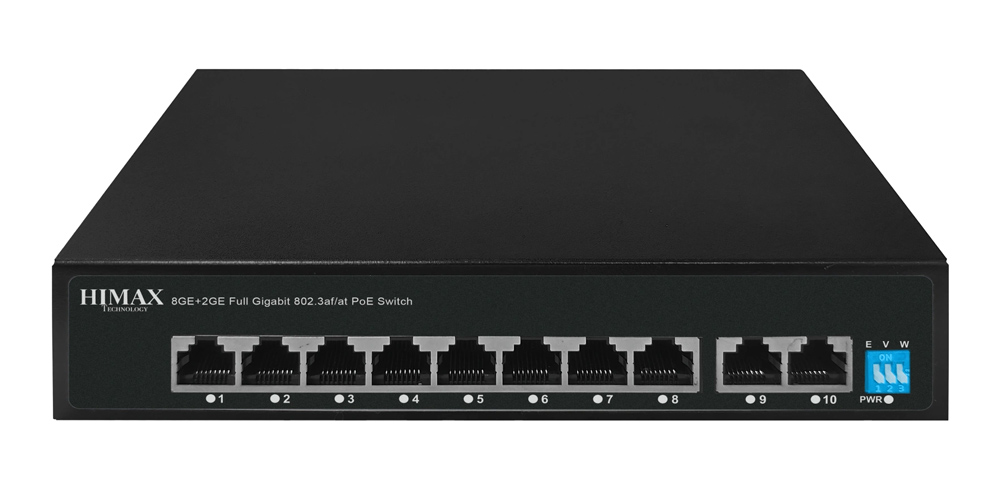 HIMAX PoE switch PS1802G, 8x Ethernet PoE & 2x Ethernet θύρες, έως 1000Mbps 3 HIMAX PoE switch PS1802G, 8x Ethernet PoE & 2x Ethernet θύρες, έως 1000Mbps