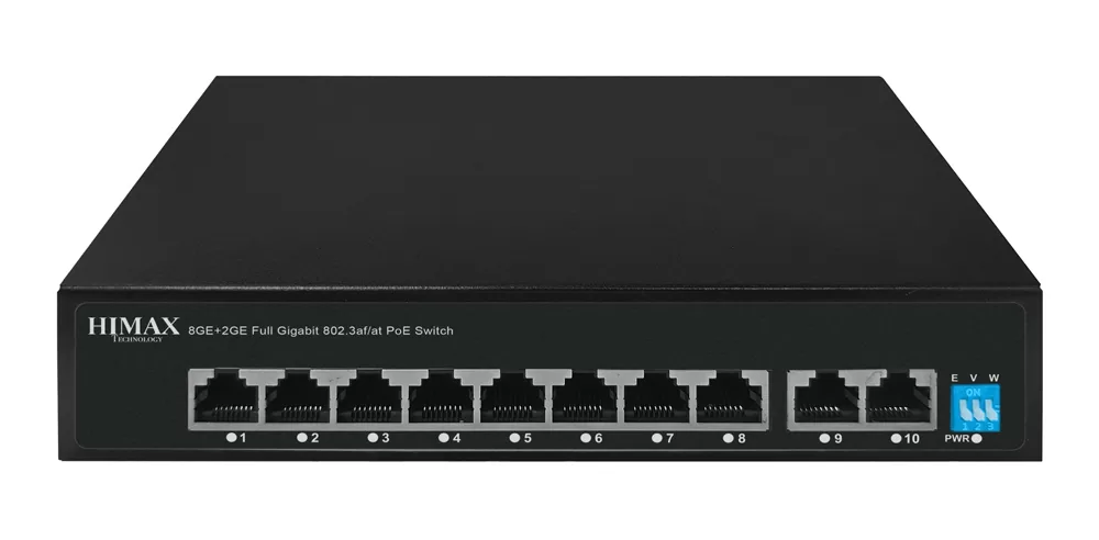 HIMAX PoE switch PS1802G, 8x Ethernet PoE & 2x Ethernet θύρες, έως 1000Mbps 3 HIMAX PoE switch PS1802G, 8x Ethernet PoE & 2x Ethernet θύρες, έως 1000Mbps