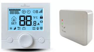 POWERTECH ψηφιακός θερμοστάτης χώρου PT-1046, αερίου, RF, λευκός 1