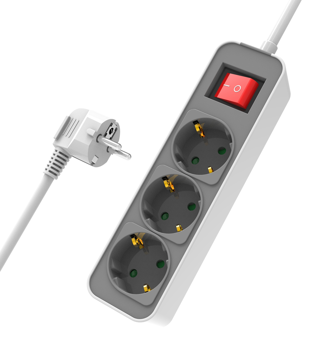 POWERTECH πολύπριζο ασφαλείας PT-1055, 3x schuko, 16A, 1.4m, λευκό 3 POWERTECH πολύπριζο ασφαλείας PT-1055, 3x schuko, 16A, 1.4m, λευκό