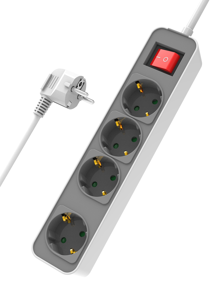 POWERTECH πολύπριζο ασφαλείας PT-1056, 4x schuko, 16A, 1.4m, λευκό 3 POWERTECH πολύπριζο ασφαλείας PT-1056, 4x schuko, 16A, 1.4m, λευκό