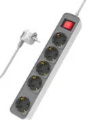 POWERTECH πολύπριζο ασφαλείας PT-1057, 5x schuko, 16A, 1.4m, λευκό 1