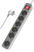 POWERTECH πολύπριζο ασφαλείας PT-1058, 6x schuko, 16A, 1.4m, λευκό 1