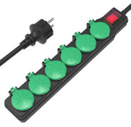 POWERTECH πολύπριζο PT-1071, 6x schuko, IP44, 16A, 1.5m, μαύρο 1 POWERTECH πολύπριζο PT-1071, 6x schuko, IP44, 16A, 1.5m, μαύρο