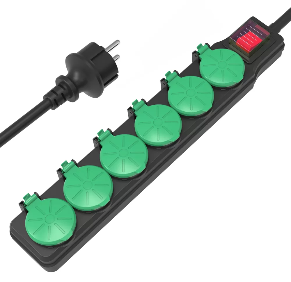POWERTECH πολύπριζο PT-1071, 6x schuko, IP44, 16A, 1.5m, μαύρο 3 POWERTECH πολύπριζο PT-1071, 6x schuko, IP44, 16A, 1.5m, μαύρο