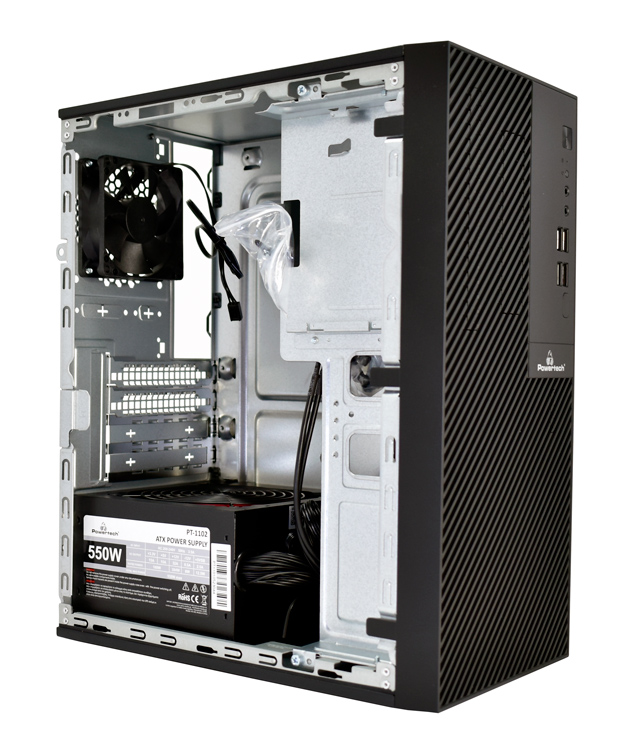 POWERTECH PC Case PT-1101 με 550W PSU, Micro-ATX, 265x168x353mm, μαύρο 4 POWERTECH PC Case PT-1101 με 550W PSU, Micro-ATX, 265x168x353mm, μαύρο - Image 2