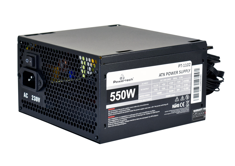 POWERTECH τροφοδοτικό για PC PT-1102, 550W, ATX, 120mm Fan 3 POWERTECH τροφοδοτικό για PC PT-1102, 550W, ATX, 120mm Fan