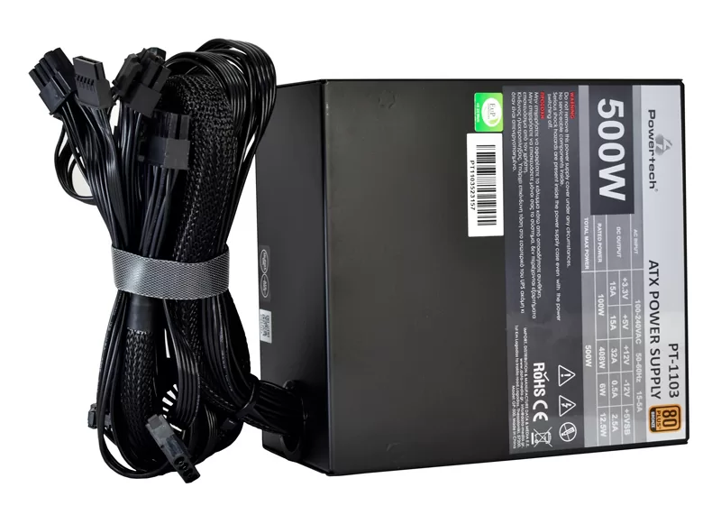 POWERTECH τροφοδοτικό για PC PT-1103, 80Plus Bronze, 500W ATX, 140mm Fan 8 POWERTECH τροφοδοτικό για PC PT-1103, 80Plus Bronze, 500W ATX, 140mm Fan - Image 6