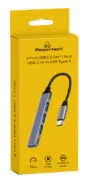 POWERTECH USB hub PT-1113, 4x θυρών, 5Gbps, USB-C σύνδεση, γκρι 2
