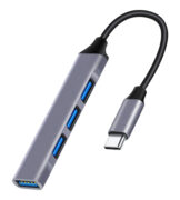 POWERTECH USB hub PT-1113, 4x θυρών, 5Gbps, USB-C σύνδεση, γκρι 2 POWERTECH USB hub PT-1113, 4x θυρών, 5Gbps, USB-C σύνδεση, γκρι 1