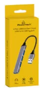 POWERTECH USB hub PT-1114, 4x θυρών, 5Gbps, USB σύνδεση, γκρι 2
