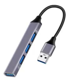 POWERTECH USB hub PT-1114, 4x θυρών, 5Gbps, USB σύνδεση, γκρι