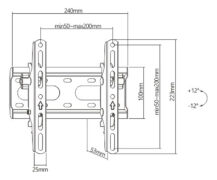 POWERTECH επιτοίχια βάση τηλεόρασης PT-1126, 23-43", έως 45kg, ρυθμιζόμενη κλίση 10 POWERTECH επιτοίχια βάση τηλεόρασης PT-1126, 23-43", έως 45kg, ρυθμιζόμενη κλίση 4