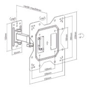 POWERTECH επιτοίχια βάση τηλεόρασης PT-1128, 23-43", έως 30kg, full motion 5