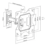 POWERTECH επιτοίχια βάση τηλεόρασης PT-1128, 23-43", έως 30kg, full motion 5