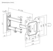 POWERTECH επιτοίχια βάση τηλεόρασης PT-1129, 23-43", έως 30kg, full motion 5