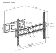 POWERTECH επιτοίχια βάση τηλεόρασης PT-1130, 37-80", έως 40kg, full motion 5