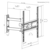 POWERTECH επιτοίχια βάση τηλεόρασης PT-1131, 32-55", έως 35kg, full motion 5