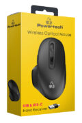 POWERTECH ασύρματο ποντίκι PT-1152, USB & USB-C δέκτη, 1600DPI, μαύρο 3