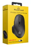 POWERTECH ασύρματο ποντίκι PT-1152, USB & USB-C δέκτη, 1600DPI, μαύρο 3