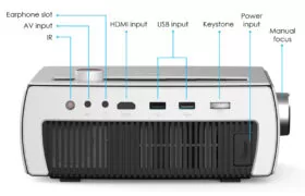 POWERTECH LED βιντεοπροβολέας PT-1158, ηχείο, 1080p, 210 ANSI lm, λευκός 3