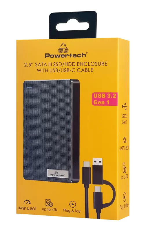 POWERTECH θήκη για 2.5" SATA HDD/SSD PT-1232, 5Gbps, μαύρη 4 POWERTECH θήκη για 2.5" SATA HDD/SSD PT-1232, 5Gbps, μαύρη - Image 2